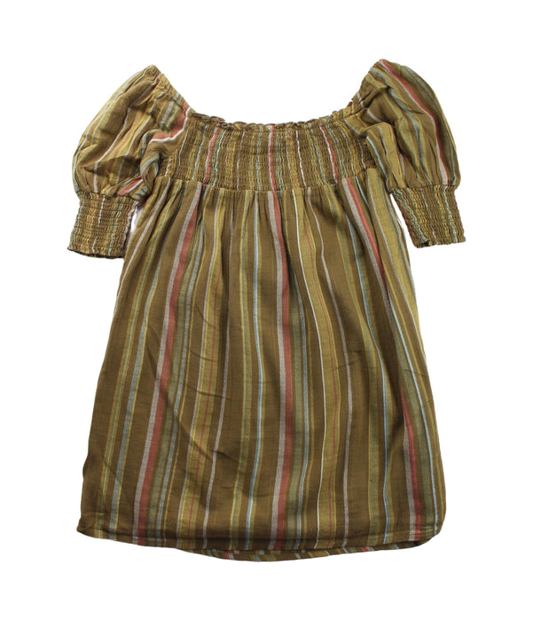 A Green Short Sleeve Dresses from Excuse My French in size 6T for girl. (Back View)