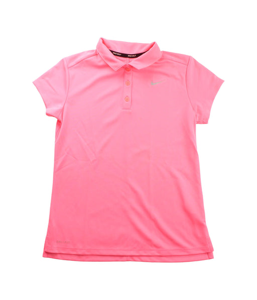 A Pink Short Sleeve Polos from Nike in size 14Y for girl. (Front View)