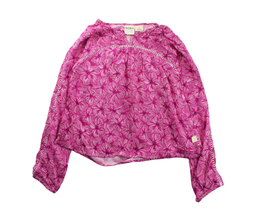 A Pink Long Sleeve Tops from Roxy in size 8Y for girl. (Front View)