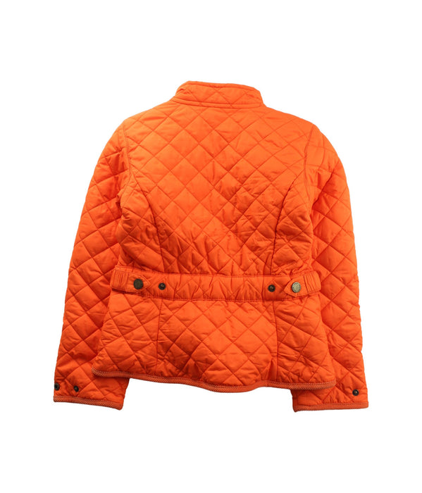A Orange Puffer/Quilted Jackets from Ralph Lauren in size 7Y for girl. (Back View)