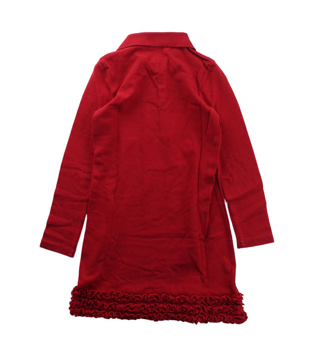 A Red Long Sleeve Dresses from Ralph Lauren in size 5T for girl. (Back View)