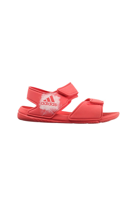 A Red Sandals from Adidas in size 7Y for boy. (Front View)