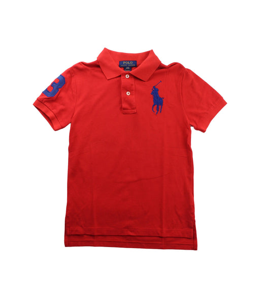 A Red Short Sleeve Polos from Polo Ralph Lauren in size 8Y for boy. (Front View)