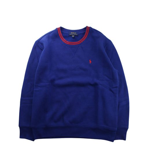 A Blue Crewneck Sweatshirts from Polo Ralph Lauren in size 10Y for boy. (Front View)