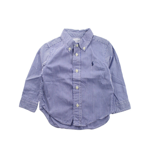 A Blue Long Sleeve Shirts from Ralph Lauren in size 12-18M for boy. (Front View)