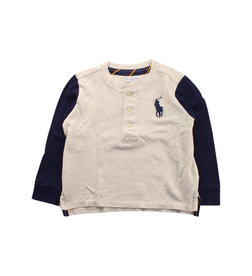 A Blue Long Sleeve Polos from Ralph Lauren in size 12-18M for boy. (Front View)
