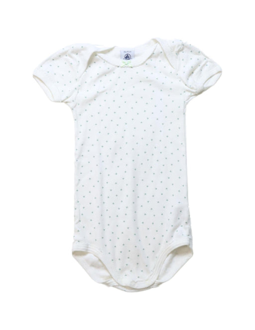 A Green Short Sleeve Bodysuits from Petit Bateau in size 12-18M for girl. (Front View)