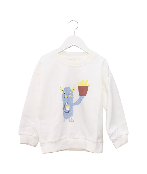 A White Crewneck Sweatshirts from Felix & Mina in size 12-18M for boy. (Front View)
