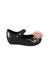 A Black Flats from Mini Melissa in size 12-18M for girl. (Back View)