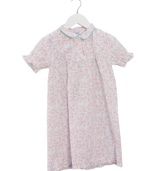 A Pink Short Sleeve Dresses from Maloup in size 5T for girl. (Front View)