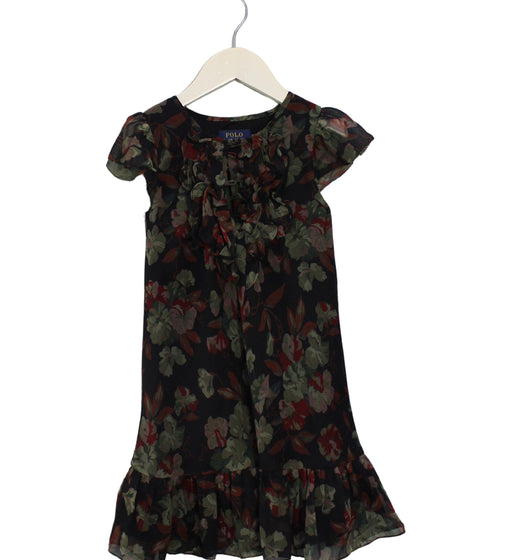 A Black Short Sleeve Dresses from Polo Ralph Lauren in size 4T for girl. (Front View)