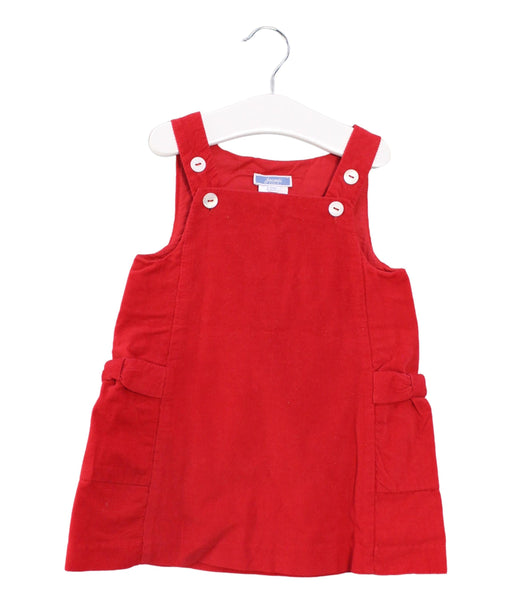 A Red Overall Dresses from Jacadi in size 12-18M for girl. (Front View)