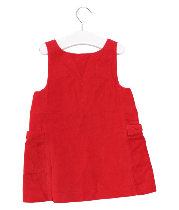 A Red Overall Dresses from Jacadi in size 12-18M for girl. (Back View)