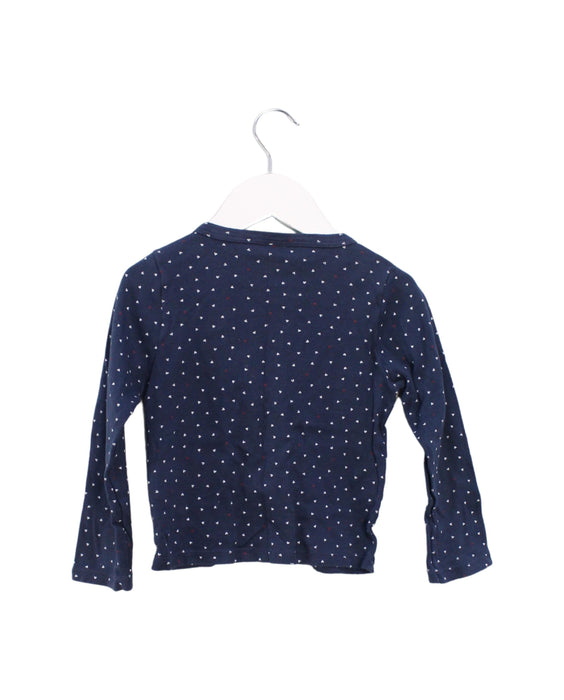 A Navy Long Sleeve Tops from Petit Bateau in size 4T for girl. (Back View)