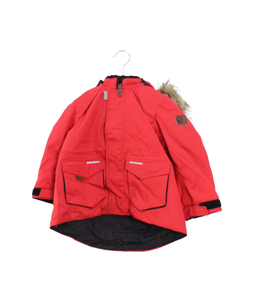 A Red Ski Jackets from Reima in size 12-18M for girl. (Front View)