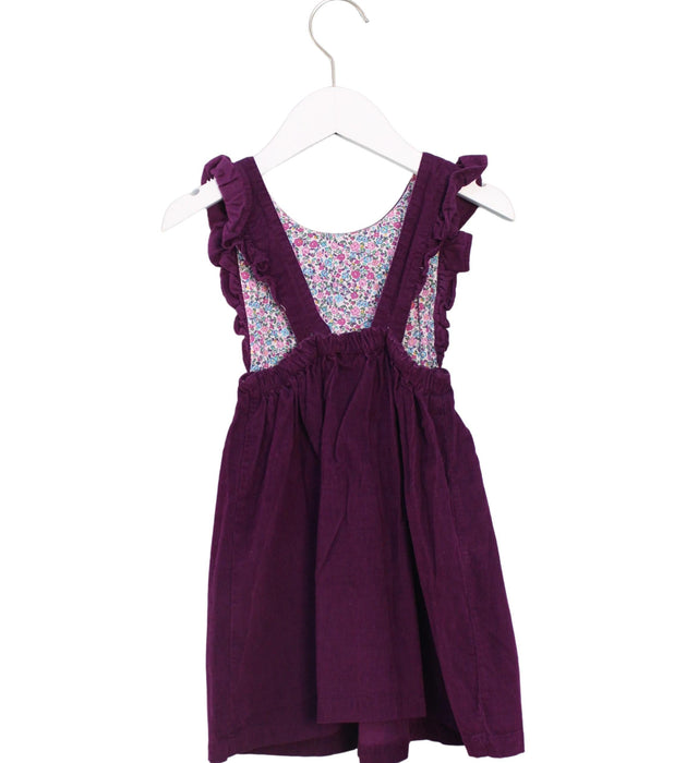 A Purple Overall Dresses from Jojo Maman Bébé in size 2T for girl. (Back View)