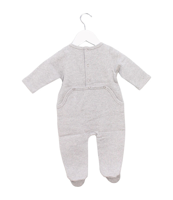 A Grey Long Sleeve Jumpsuits from Maison Labiche in size 3-6M for boy. (Back View)