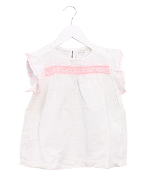 A White Short Sleeve Tops from Bonheur du Jour in size 6T for girl. (Front View)