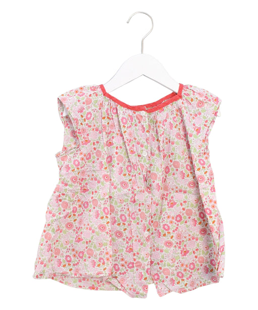 A Pink Short Sleeve Tops from Bonton in size 6T for girl. (Front View)