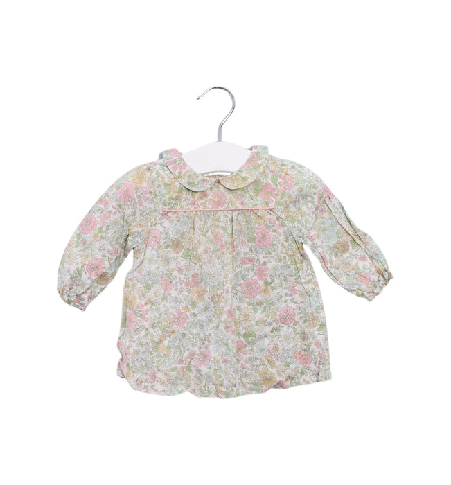 A Green Long Sleeve Tops from Cyrillus in size 0-3M for girl. (Front View)