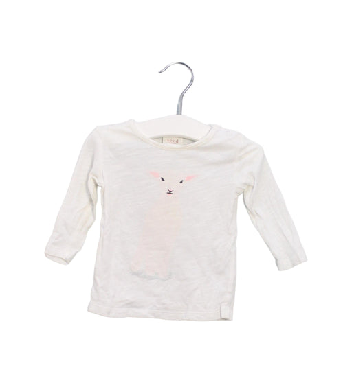 A White Long Sleeve Tops from Seed in size 0-3M for girl. (Front View)