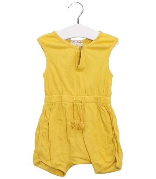 A Yellow Sleeveless Rompers from Wilson & Frenchy in size 3-6M for girl. (Front View)