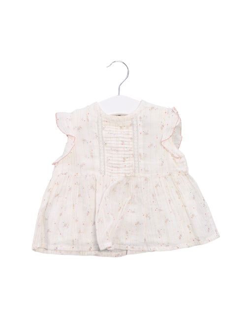 A White Sleeveless Tops from Velveteen in size 12-18M for girl. (Front View)