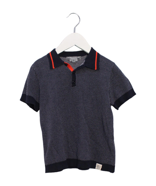 A Black Short Sleeve Polos from Bonpoint in size 6T for boy. (Front View)