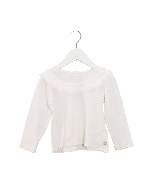 A White Long Sleeve Tops from Billieblush in size 2T for girl. (Front View)