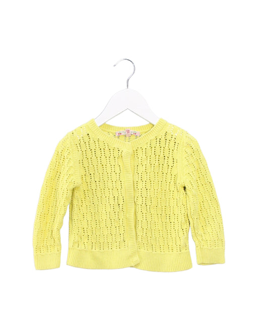 A Yellow Cardigans from Bonpoint in size 6T for girl. (Front View)