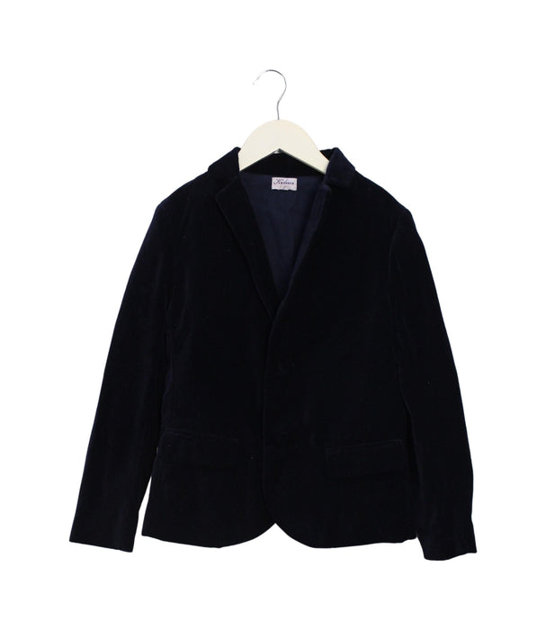 A Navy Blazers from Kidiwi in size 7Y for boy. (Front View)