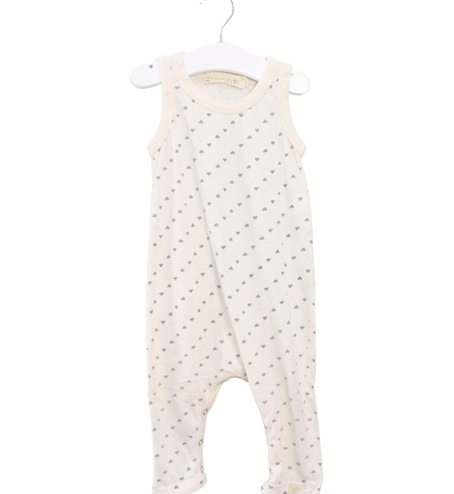A Ivory Sleeveless Jumpsuits from Go Gently Nation in size 6-12M for girl. (Front View)