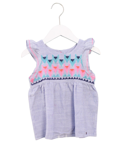 A Blue Sleeveless Tops from IKKS in size 4T for girl. (Front View)