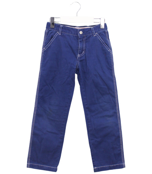 A Blue Casual Pants from Petit Bateau in size 6T for boy. (Front View)