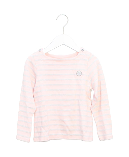 A Pink Long Sleeve Tops from Petit Bateau in size 6T for girl. (Front View)