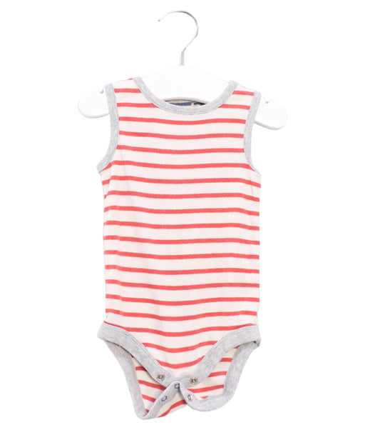 A Red Sleeveless Bodysuits from Boden in size 3-6M for boy. (Front View)