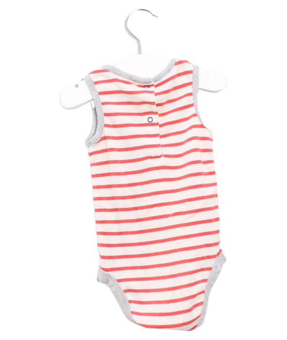 A Red Sleeveless Bodysuits from Boden in size 3-6M for boy. (Back View)