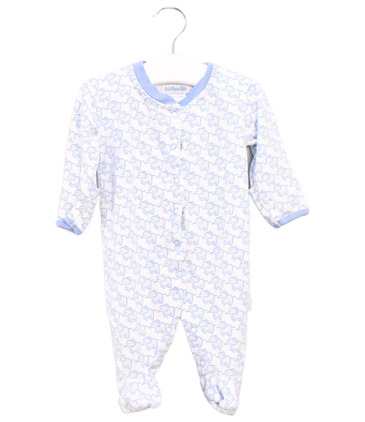 A Blue Onesies from Jojo Maman Bébé in size 0-3M for boy. (Front View)