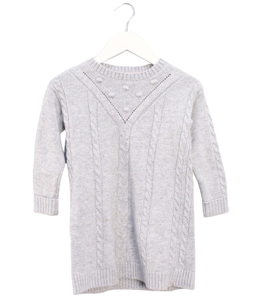 A Grey Sweater Dresses from The Little White Company in size 2T for girl. (Front View)