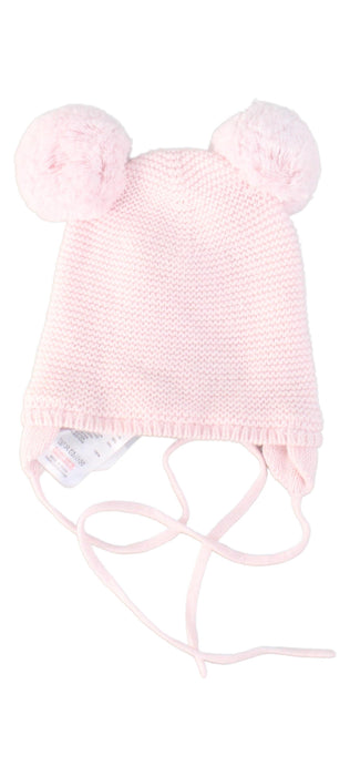 A Pink Winter Hats from Jacadi in size 0-3M for girl. (Front View)