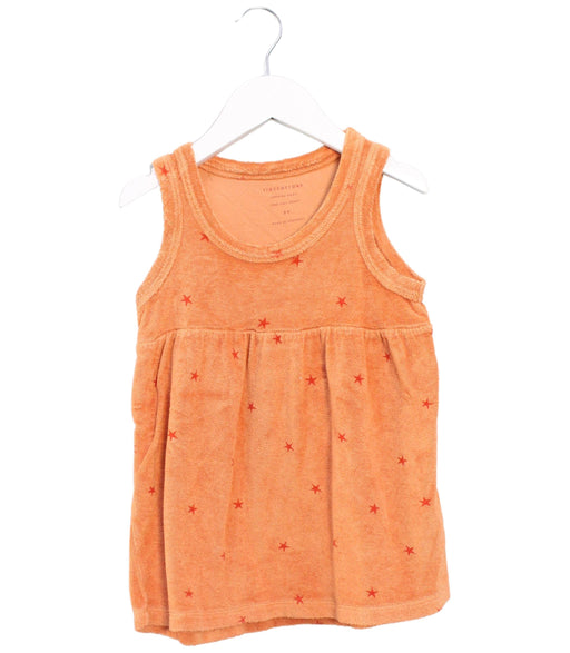 A Orange Sleeveless Dresses from Tinycottons in size 2T for girl. (Front View)