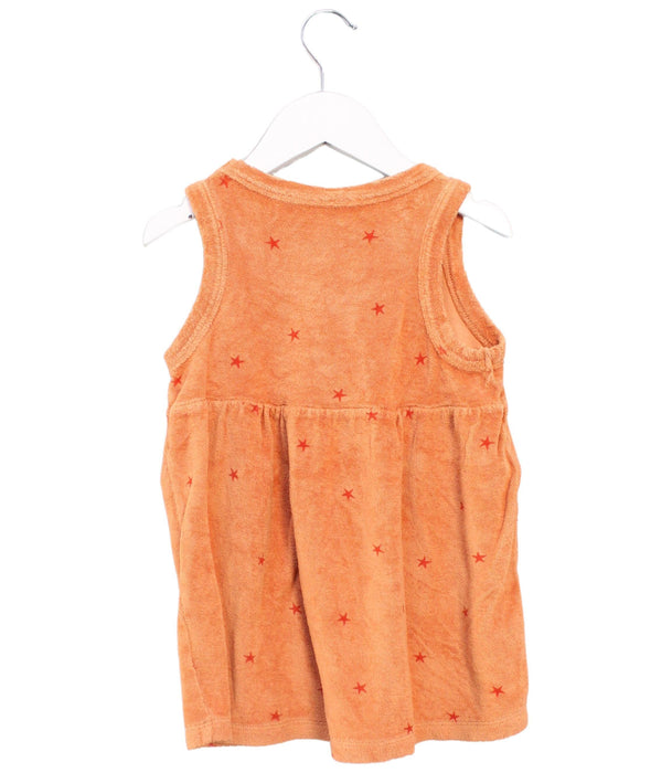 A Orange Sleeveless Dresses from Tinycottons in size 2T for girl. (Back View)