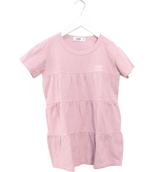 A Pink Short Sleeve Dresses from X-Girl Stages in size 5T for girl. (Front View)