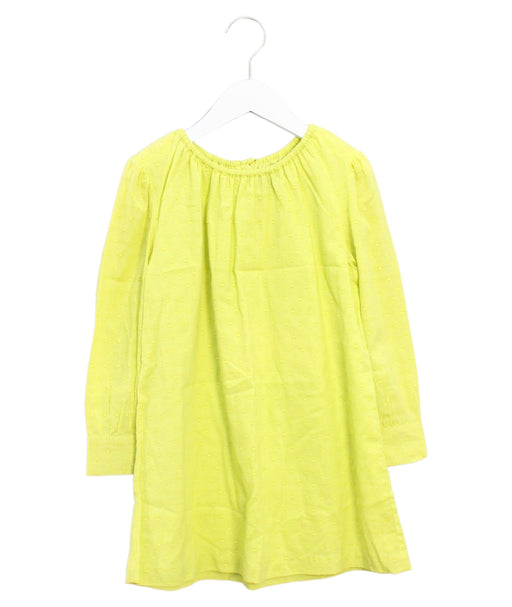 A Yellow Long Sleeve Dresses from Velveteen in size 6T for girl. (Front View)