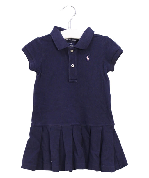 A Navy Short Sleeve Dresses from Ralph Lauren in size 12-18M for girl. (Front View)