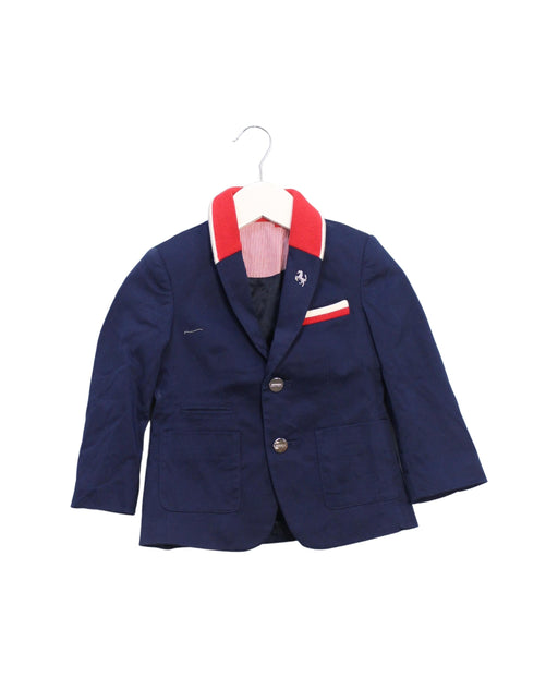 A Navy Blazers from Ferrari in size 2T for boy. (Front View)