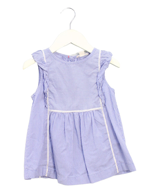 A Blue Sleeveless Dresses from Crewcuts in size 5T for girl. (Front View)