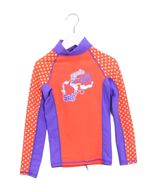 A Orange Rash Guards from Speedo in size 6T for girl. (Front View)