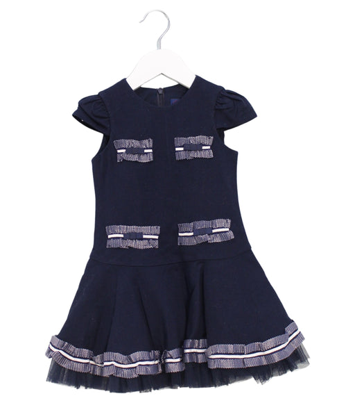 A Navy Short Sleeve Dresses from Nicholas & Bears in size 12-18M for girl. (Front View)