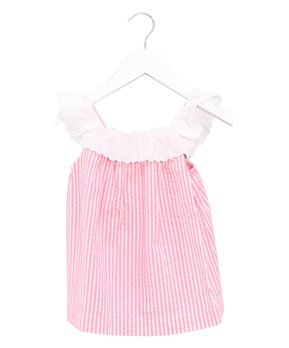 A Pink Sleeveless Tops from Nanos in size 18-24M for girl. (Front View)